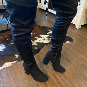 Black Knee High Boots